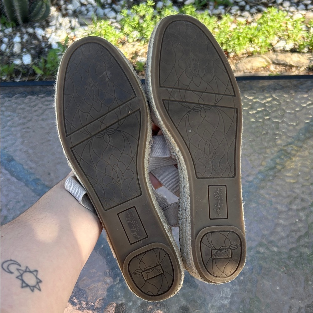 Abella “Riviera” Cream Espadrille Flats with Straps - Picture 4 of 5